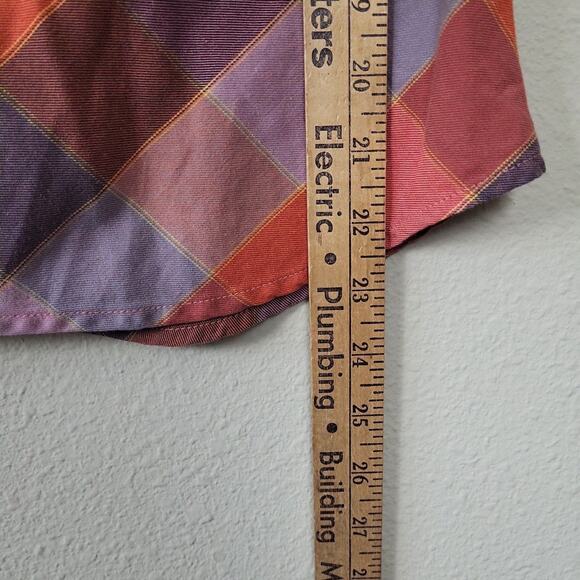 Patagonia San Benito Womens Multicolor Plaid Outlander Back Zip Blouse‎ Top Sz 4 - Picture 10 of 10